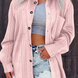 Novella - Stylish button-up long sleeve knit shacket