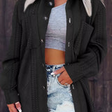 Novella - Stylish button-up long sleeve knit shacket