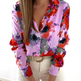 Cristal - Elegant long-sleeve floral blouse