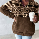 Felicia - Chic and Comfortable Loose-Fit Half-Zip Fleece Sweater