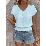 Zoella - Casual V-neck short sleeve eyelet blouse