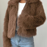 Rizza - Cosy Short Zip Jacket with Soft Faux Fur