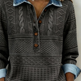 Dolores | Stylish Half-Button Sweatshirt with Collar