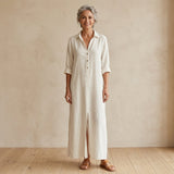 Soline | Chic Button-Down Maxi Dress