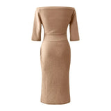 Women's Sparkly Evening Dress | Off-Shoulder, High Slit