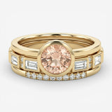 Hopp - Set of Crystal-Infused Gold Rings