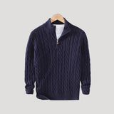 Becket | Half zip wool cable knit jumper