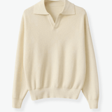 Soft beige V-neck polo