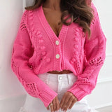 Edlyn - Soft comfortable V-neck button cardigan