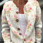 Kerensa — Vintage Floral Knit Cardigan