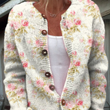Kerensa — Vintage Floral Knit Cardigan