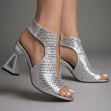 Elena | Chic Woven Sandals with a Sturdy Heel