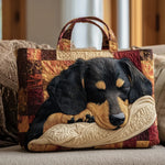 Dachshund Handmade Quilted Tote Bag