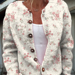 Evanthea — Vintage Floral Knit Cardigan Sweater