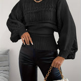 Vylette - Chic Knitted Loose-Fit Long Sleeve Sweater