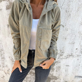 Ella™ | Cord Hooded Jacket with Zip
