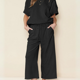Tessie - Relaxed shirt and wide-leg trouser set