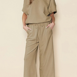 Tessie - Relaxed shirt and wide-leg trouser set