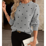 Women's Polka Dot Knit Sweater | Stylish, Cozy, All-Season Must-Have