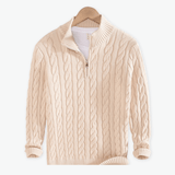 Beige cable-knit sweater