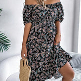 Women’s Summer Midi Smock Dress | Floral, Puff Sleeve