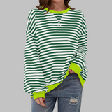 Luka™ - Casual Long Sleeve Round Neck Striped Shirt