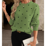 Women's Polka Dot Knit Sweater | Stylish, Cozy, All-Season Must-Have