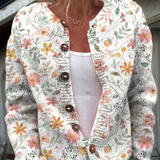 Greta — Vintage Floral Knit Cardigan Sweater