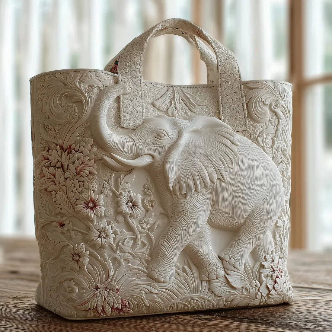 Elephant Handmade Quilted Tote Bag