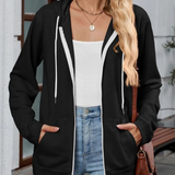 Urielle - Elegant hoodie jacket with adjustable drawstring and zip