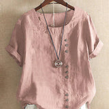 Women’s Casual Summer Shirt | Short Sleeve, Asymmetrical