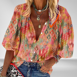 Women’s Boho Summer Blouse | 3/4 Sleeve, Colorful