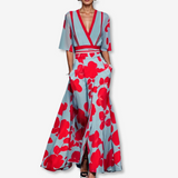 Éléonore™ V-Neck Maxi Dress with Fluid Design