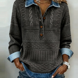 Dolores | Stylish Half-Button Sweatshirt with Collar