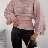 Vylette - Chic Knitted Loose-Fit Long Sleeve Sweater