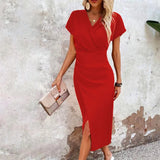 Ivanya - Elegant V-neck midi dress