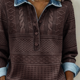 Dolores | Stylish Half-Button Sweatshirt with Collar