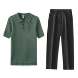 Barbados two-piece knitted polo and trouser set