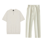 Fiji two-piece cotton polo and trouser set