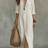Soline | Chic Button-Down Maxi Dress