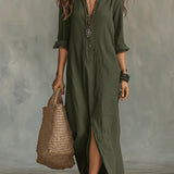 Soline | Chic Button-Detail Maxi Dress