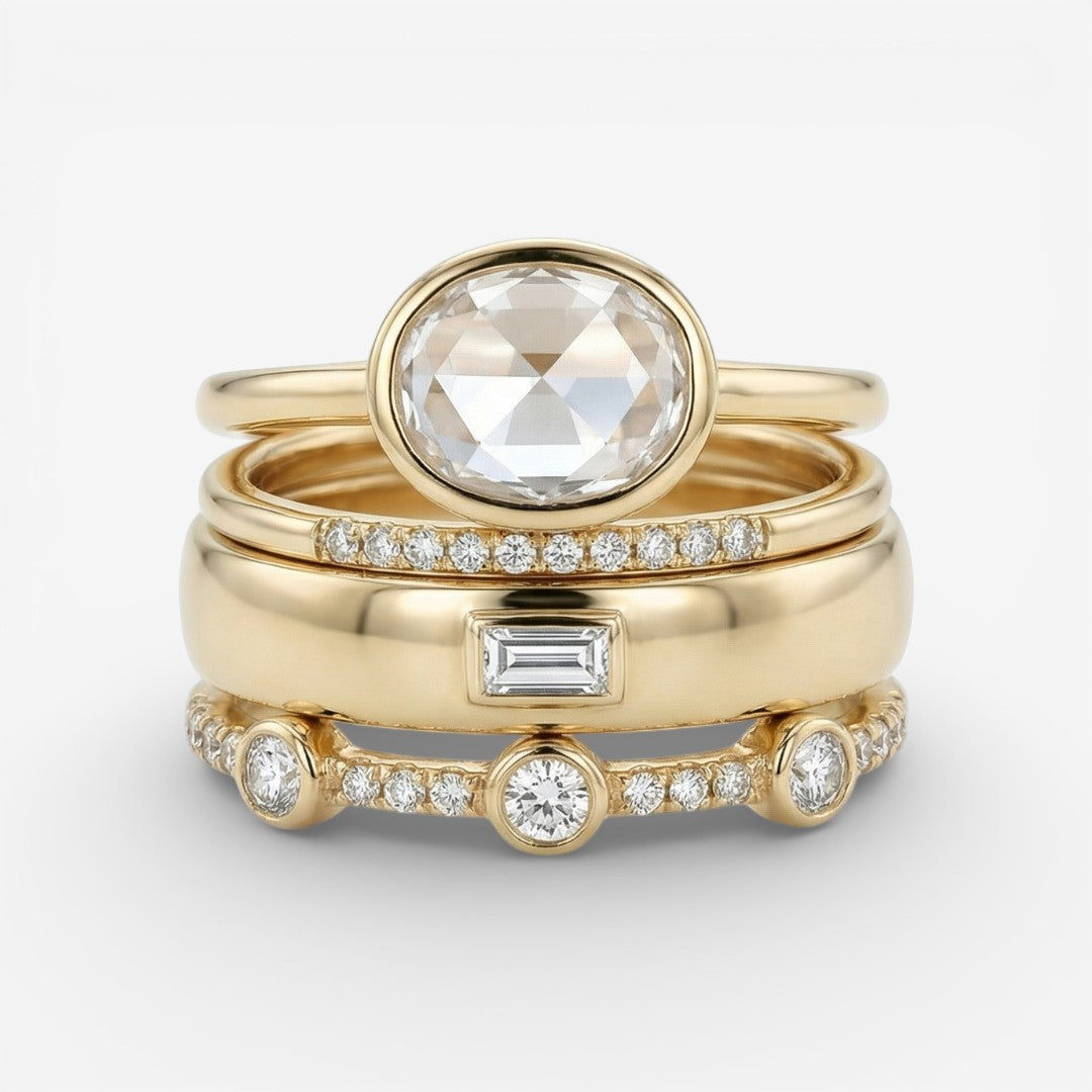 Lily - Classic Gold and Zirconia Ring Collection