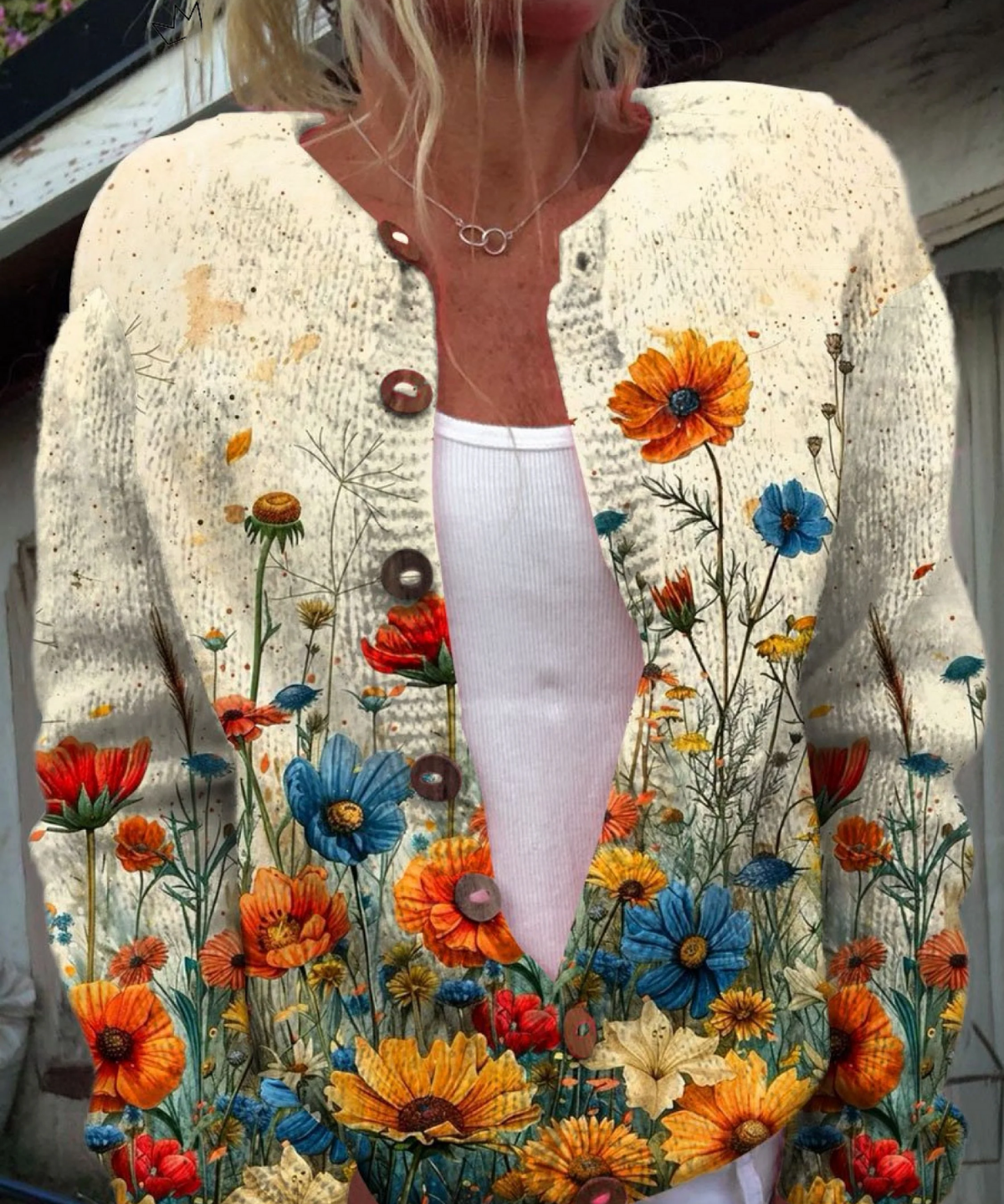 Tansy — Vintage Floral Print Cardigan Sweater