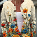 Tansy — Vintage Floral Print Cardigan Sweater