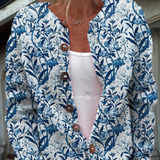 Tiverly — Vintage Floral Button-Front Cardigan