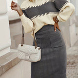 Zinaida - Chic Knit Sweater and Pencil Skirt Ensemble