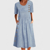 Julia | Striped Midi Dress with Elegant Design