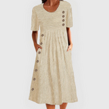 Julia | Striped Midi Dress with Elegant Design
