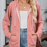 Urielle - Elegant hoodie jacket with adjustable drawstring and zip
