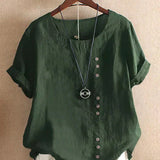 Women’s Casual Summer Shirt | Short Sleeve, Asymmetrical